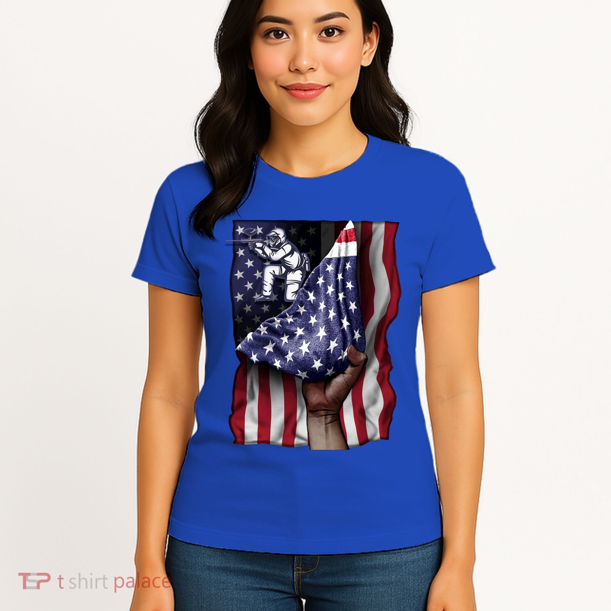 Day Of Independence Us Flag Paintball Funny Gift Women's T-Shirt