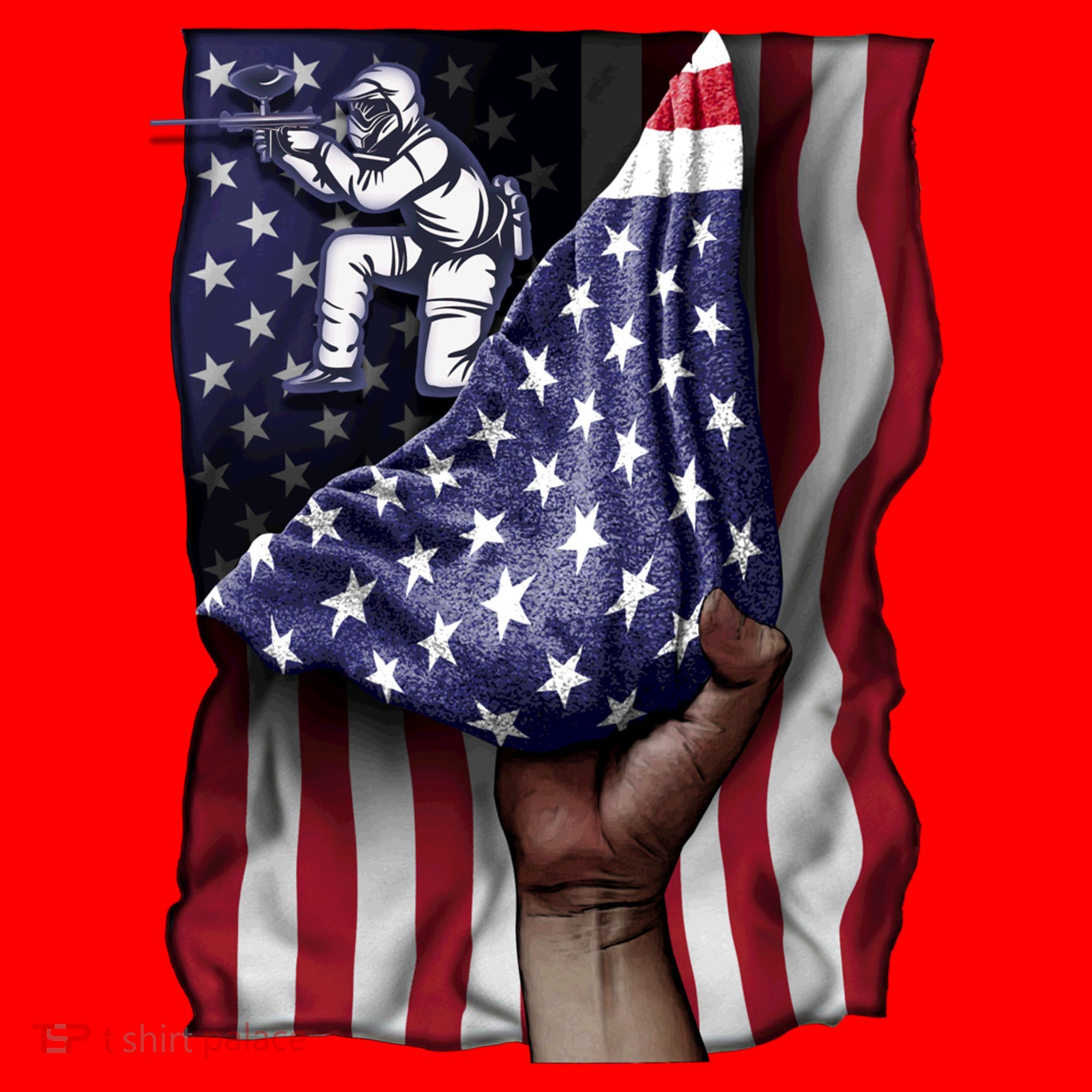 Day Of Independence Us Flag Paintball Funny Gift Santa Hat