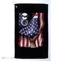 Day Of Independence Us Flag Sousaphone Tuba Meaningful Gift Golf Towel thumb 0