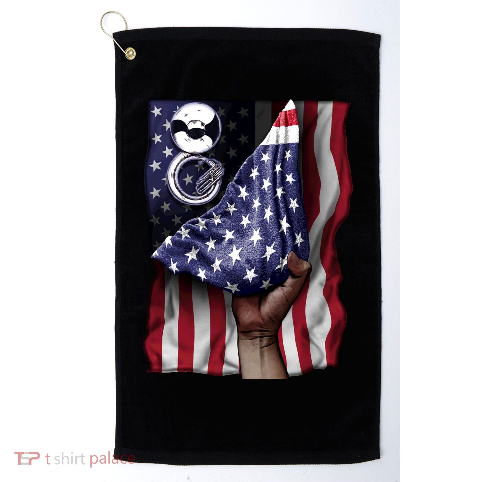 Day Of Independence Us Flag Sousaphone Tuba Meaningful Gift Golf Towel