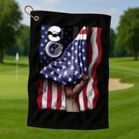 Day Of Independence Us Flag Sousaphone Tuba Meaningful Gift Golf Towel thumb 1