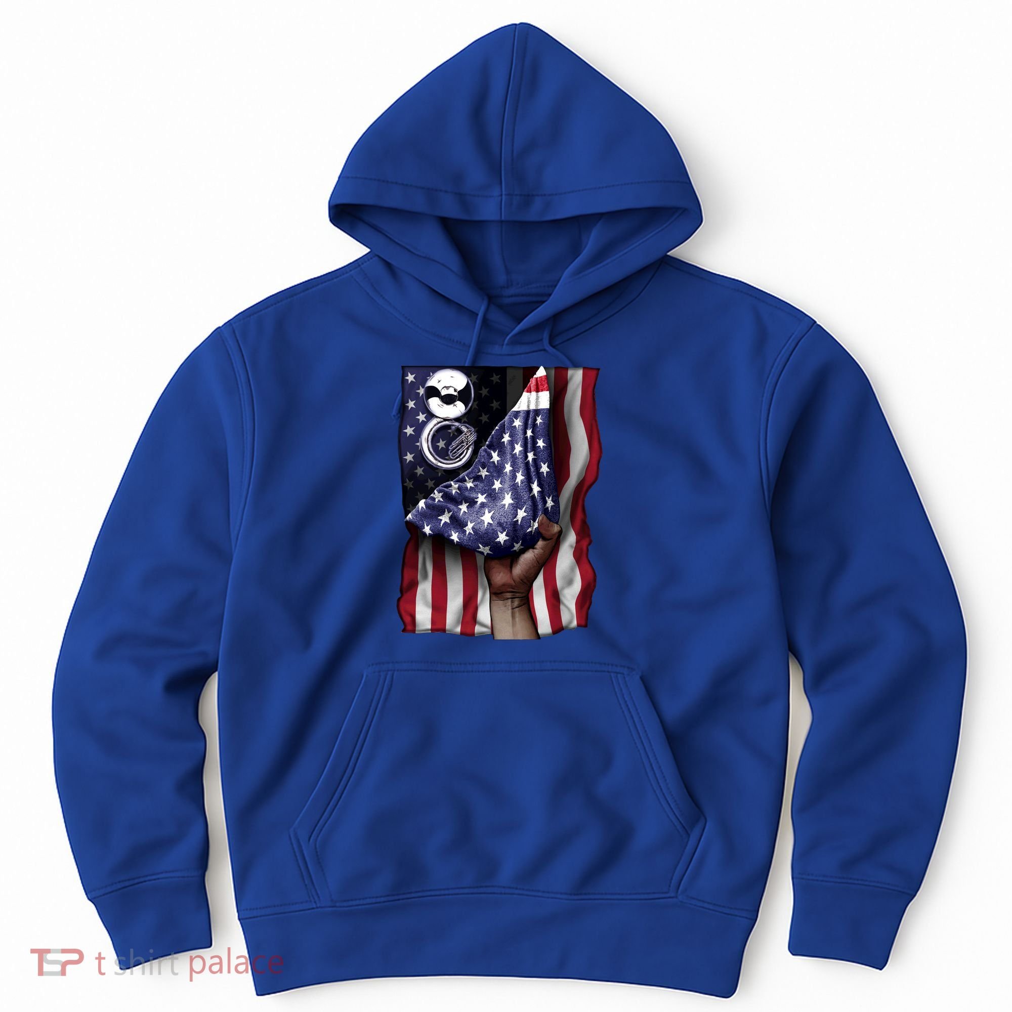 Day Of Independence Us Flag Sousaphone Tuba Meaningful Gift Hoodie