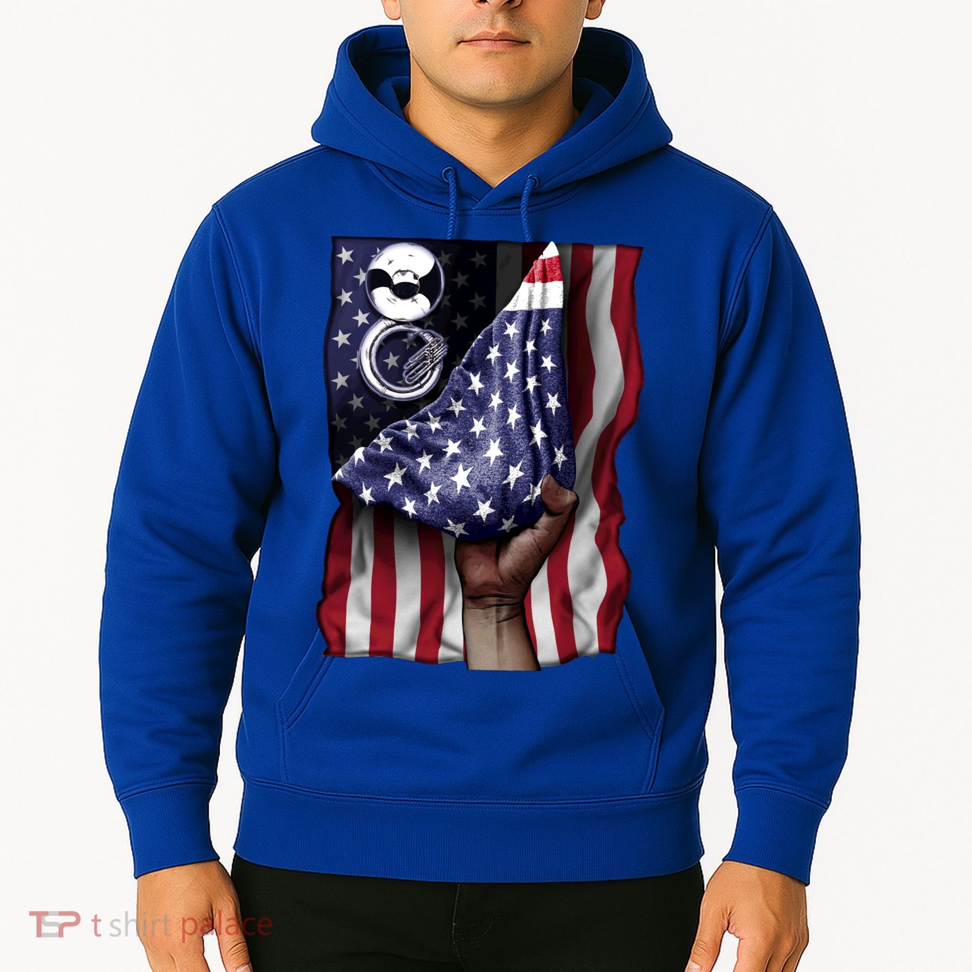 Day Of Independence Us Flag Sousaphone Tuba Meaningful Gift Hoodie