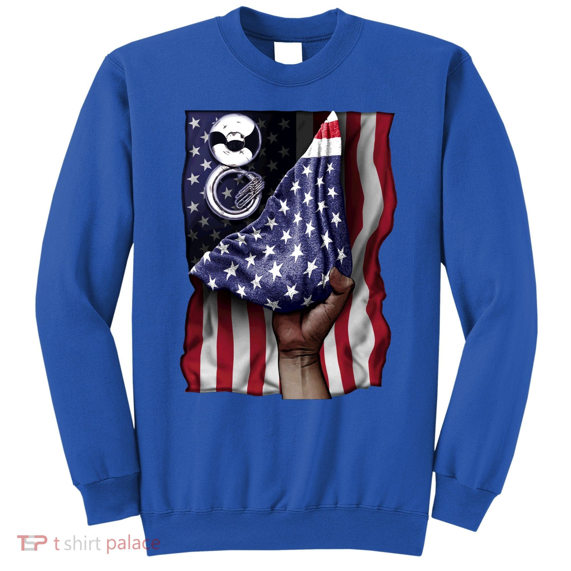 Day Of Independence Us Flag Sousaphone Tuba Meaningful Gift Sweatshirt