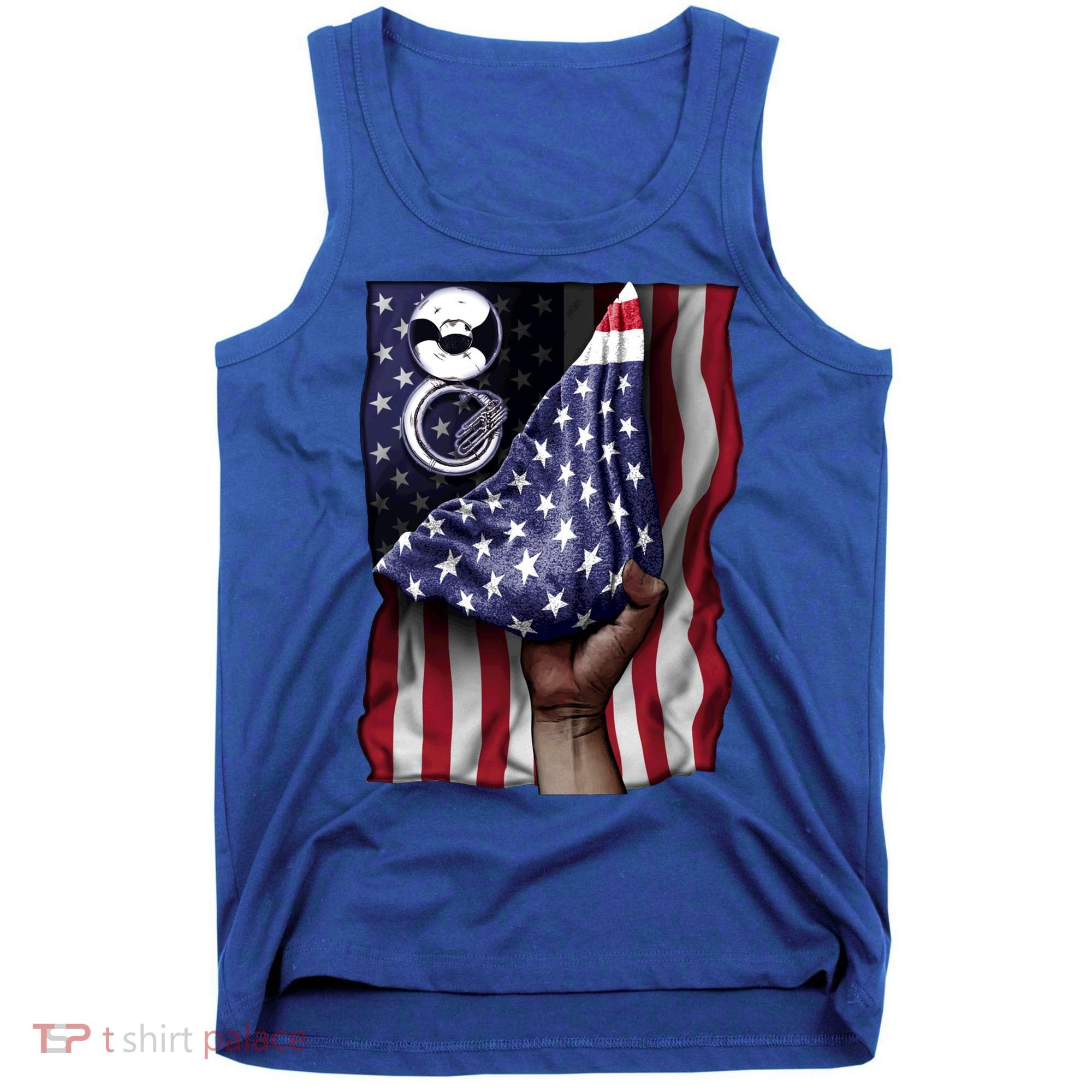 Day Of Independence Us Flag Sousaphone Tuba Meaningful Gift Tank Top