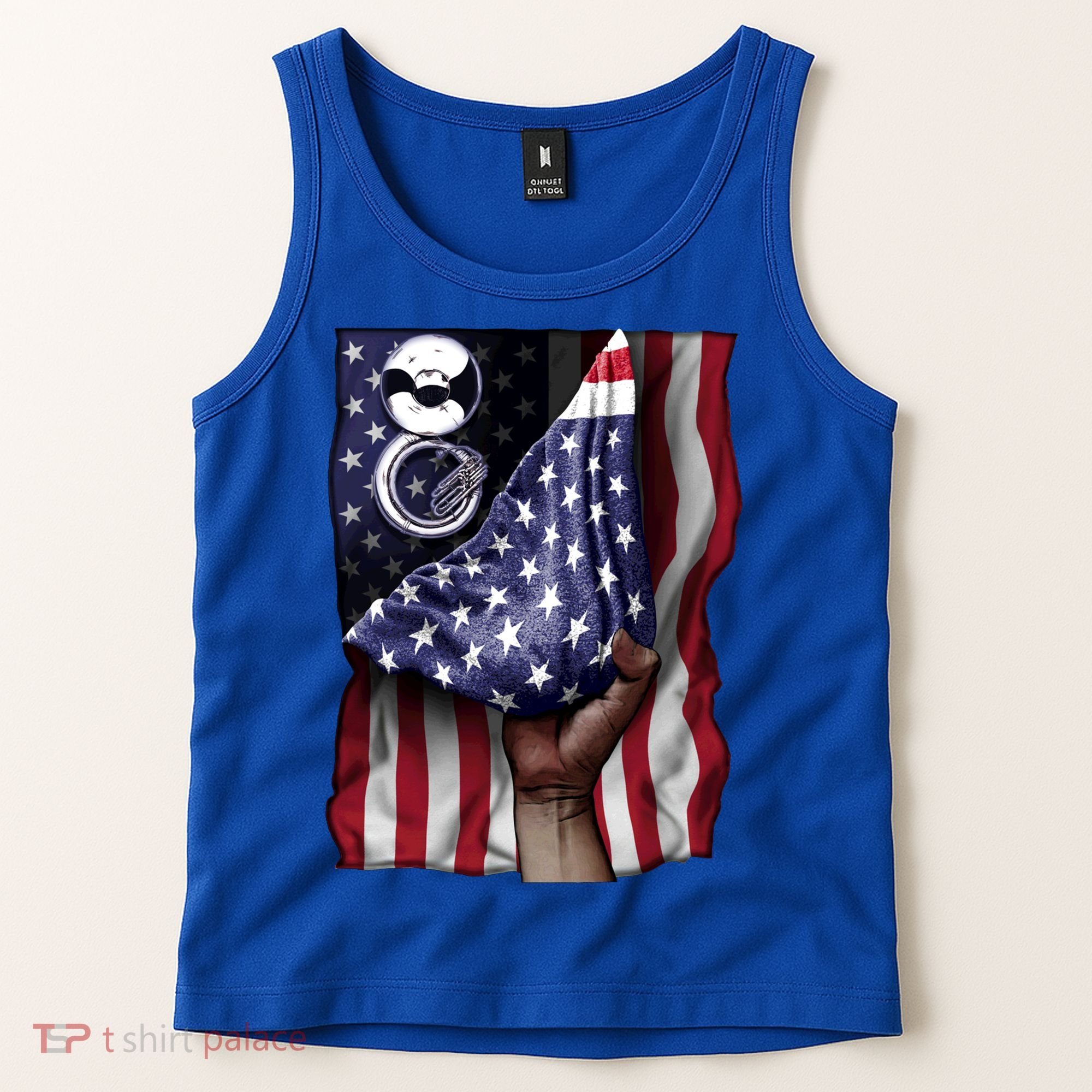 Day Of Independence Us Flag Sousaphone Tuba Meaningful Gift Tank Top