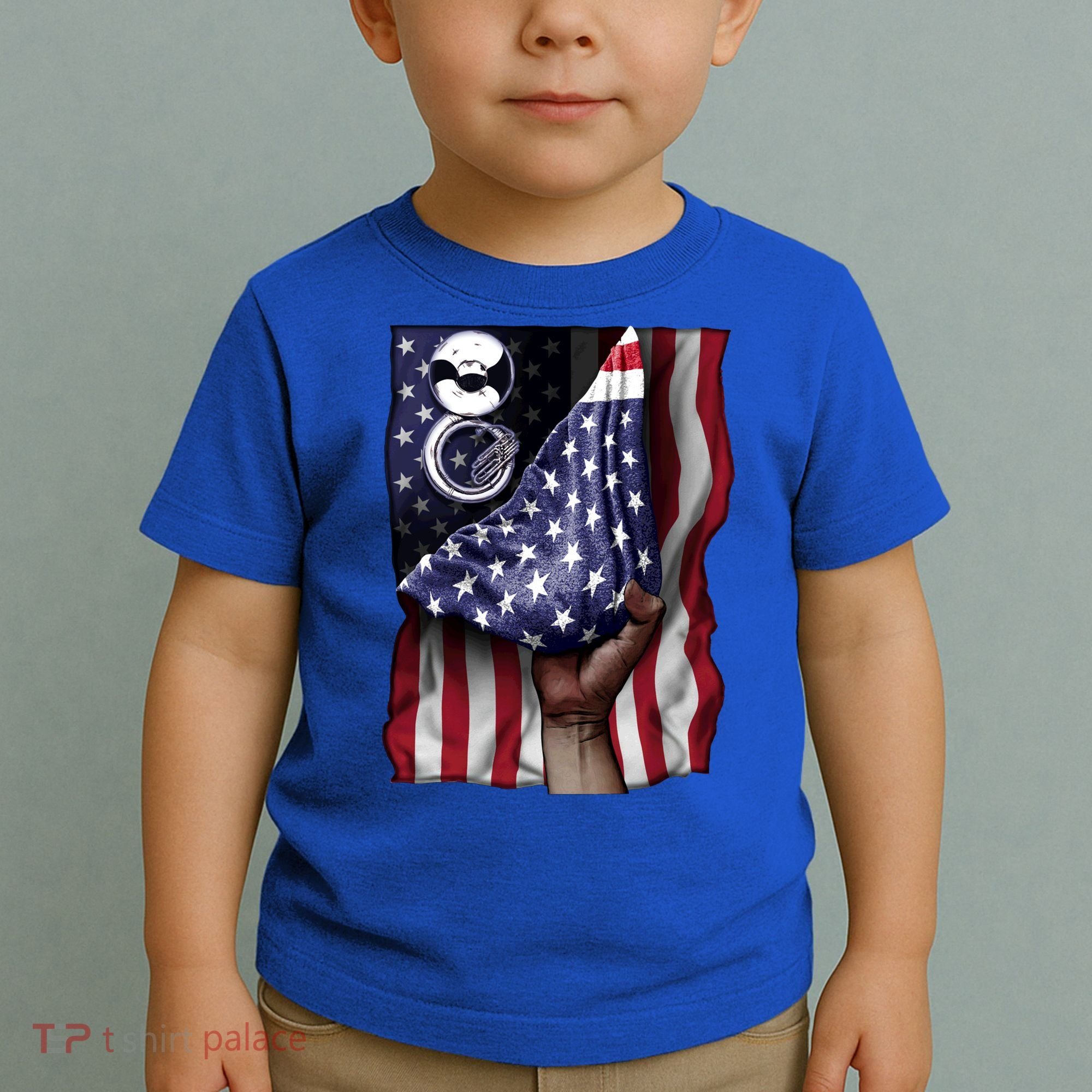 Day Of Independence Us Flag Sousaphone Tuba Meaningful Gift Toddler T-Shirt