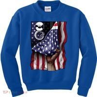 Day Of Independence Us Flag Sousaphone Tuba Meaningful Gift Kids Sweatshirt thumb 0
