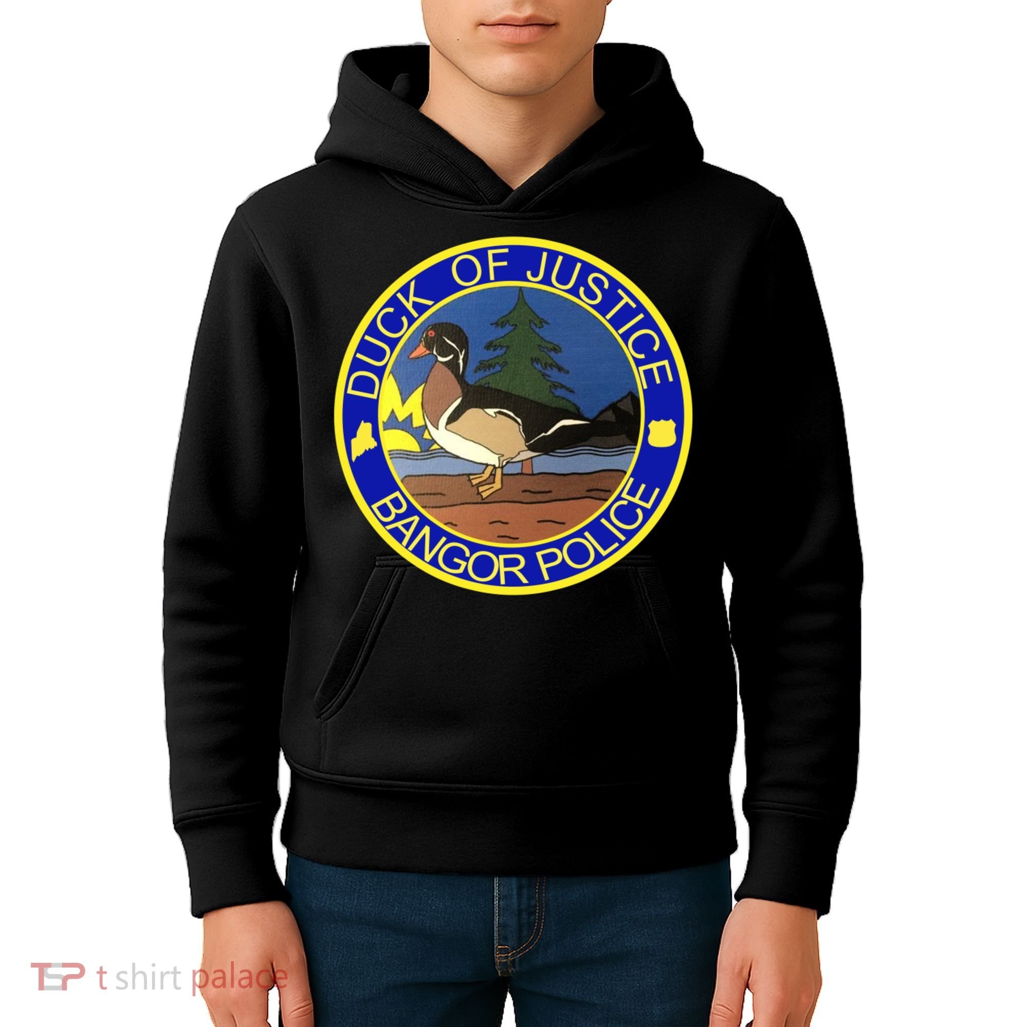 Duck Of Justice Bangor Police Kids Hoodie