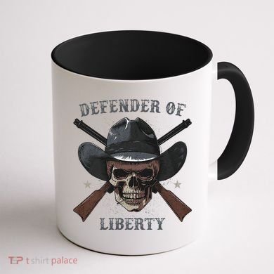 Defender Of Liberty Skull Coffee Mug back
