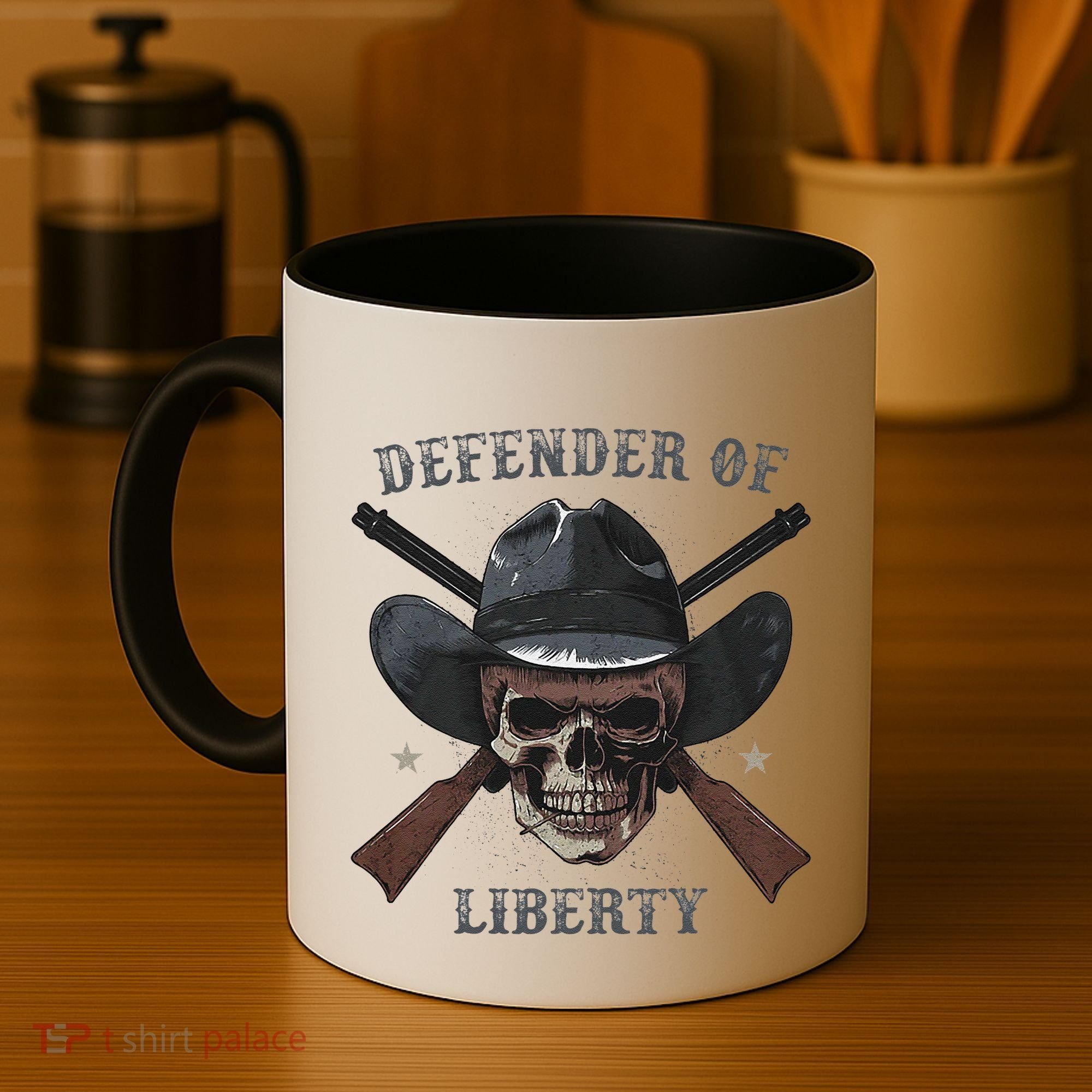 Defender Of Liberty Skull Coffee Mug