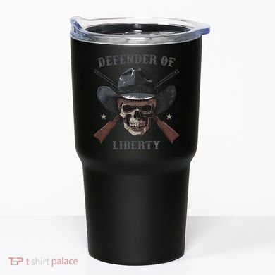 Defender Of Liberty Skull Tumbler