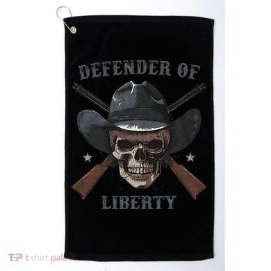Defender Of Liberty Skull Golf Towel