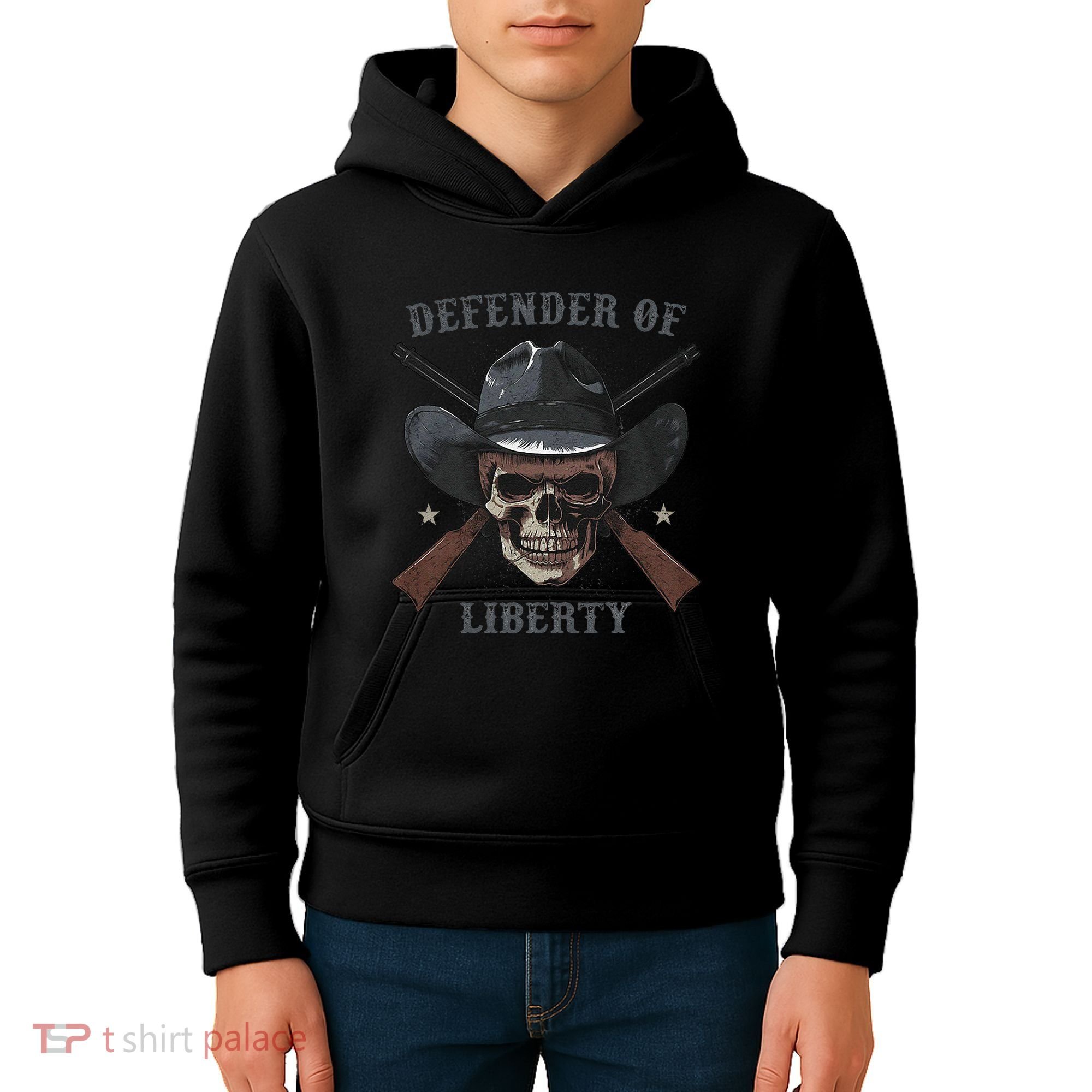 Defender Of Liberty Skull Kids Hoodie