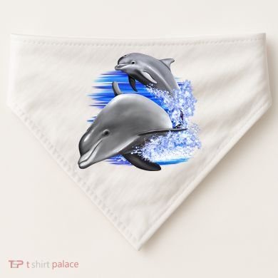 Dolphins Jumping USA-Made Doggie Bandana