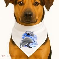 Dolphins Jumping USA-Made Doggie Bandana thumb 1