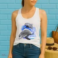 Dolphins Jumping Women's Tank Top thumb 2