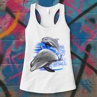 Dolphins Jumping Women's Tank Top thumb 3