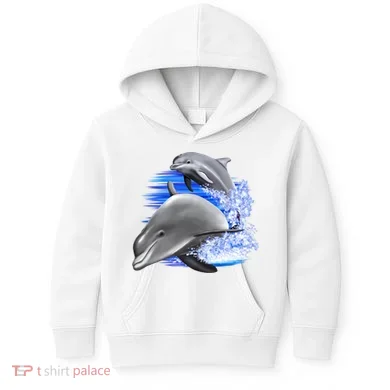 Dolphins Jumping Kids Hoodie