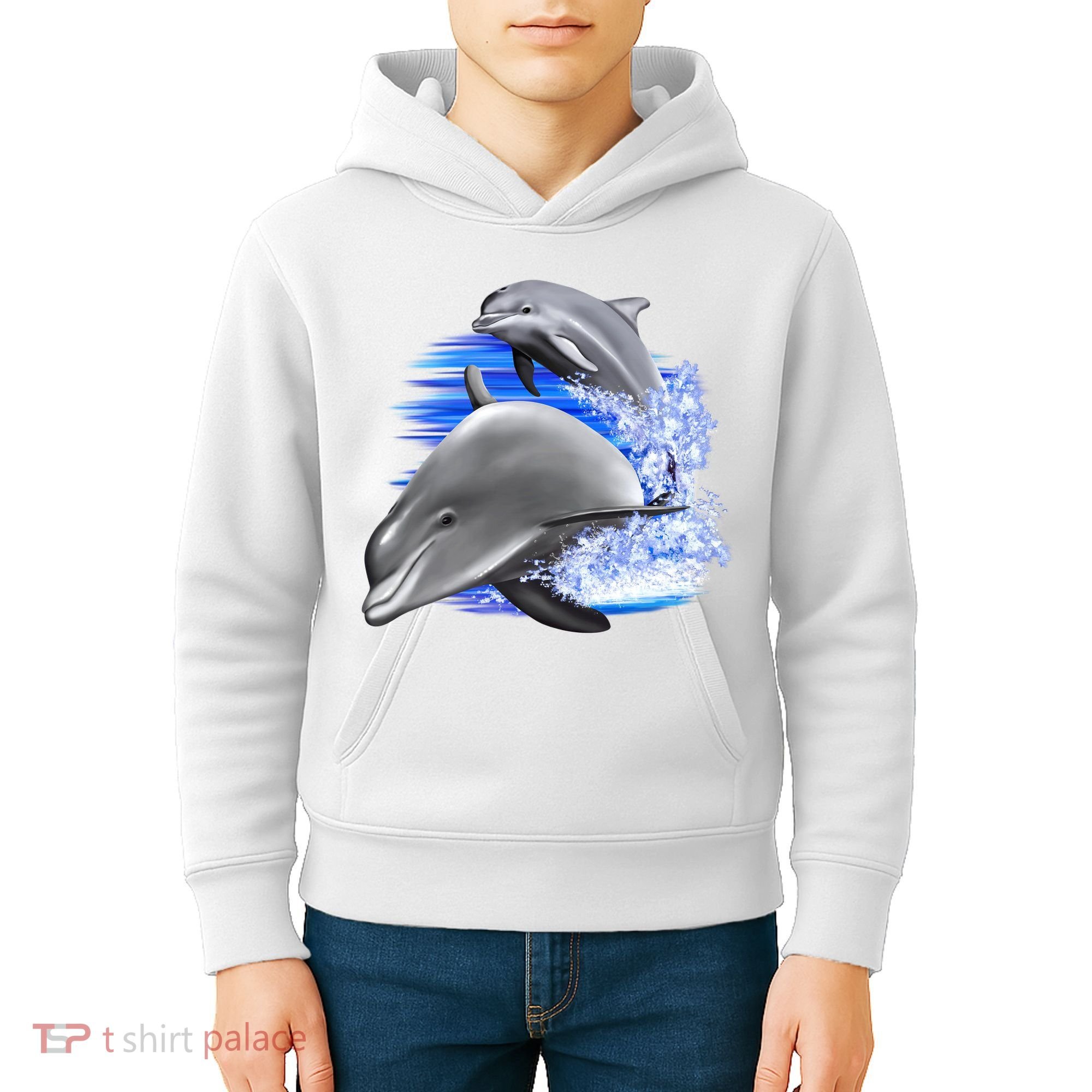 Dolphins Jumping Kids Hoodie