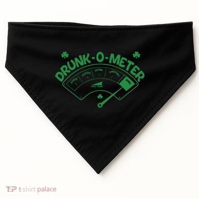 Drunk O Meter Sober Boozed Drunk Smashed Irish Clover Shamrocks USA-Made Doggie Bandana