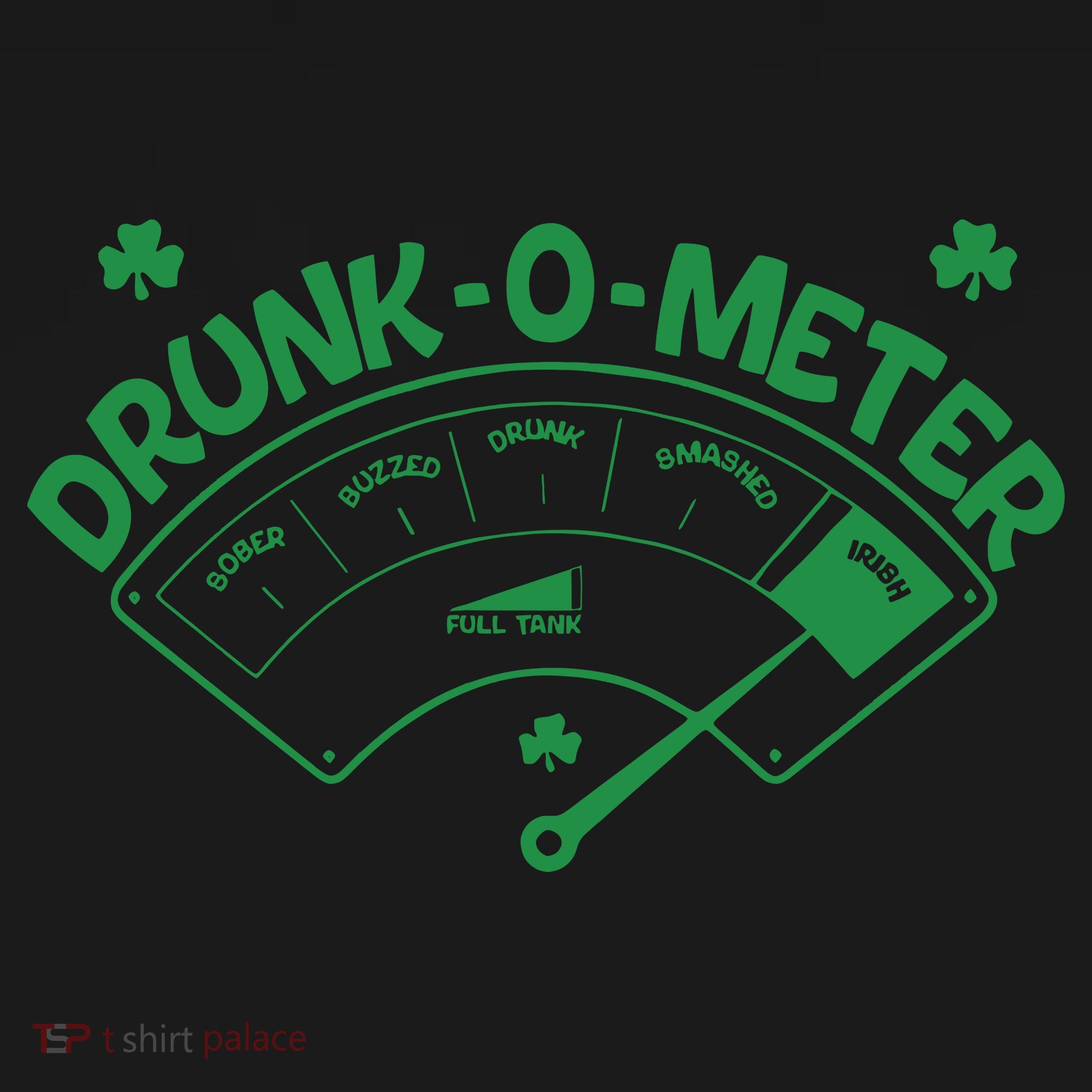 Drunk O Meter Sober Boozed Drunk Smashed Irish Clover Shamrocks USA-Made Doggie Bandana