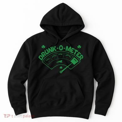 Drunk O Meter Sober Boozed Drunk Smashed Irish Clover Shamrocks Hoodie