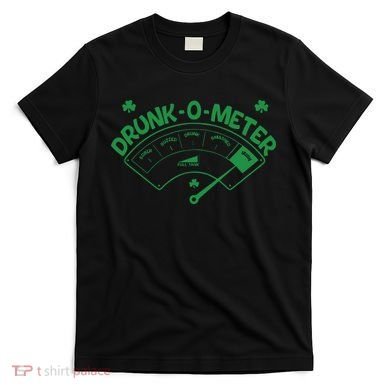 Drunk O Meter Sober Boozed Drunk Smashed Irish Clover Shamrocks T-Shirt