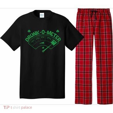 Drunk O Meter Sober Boozed Drunk Smashed Irish Clover Shamrocks Pajama Set