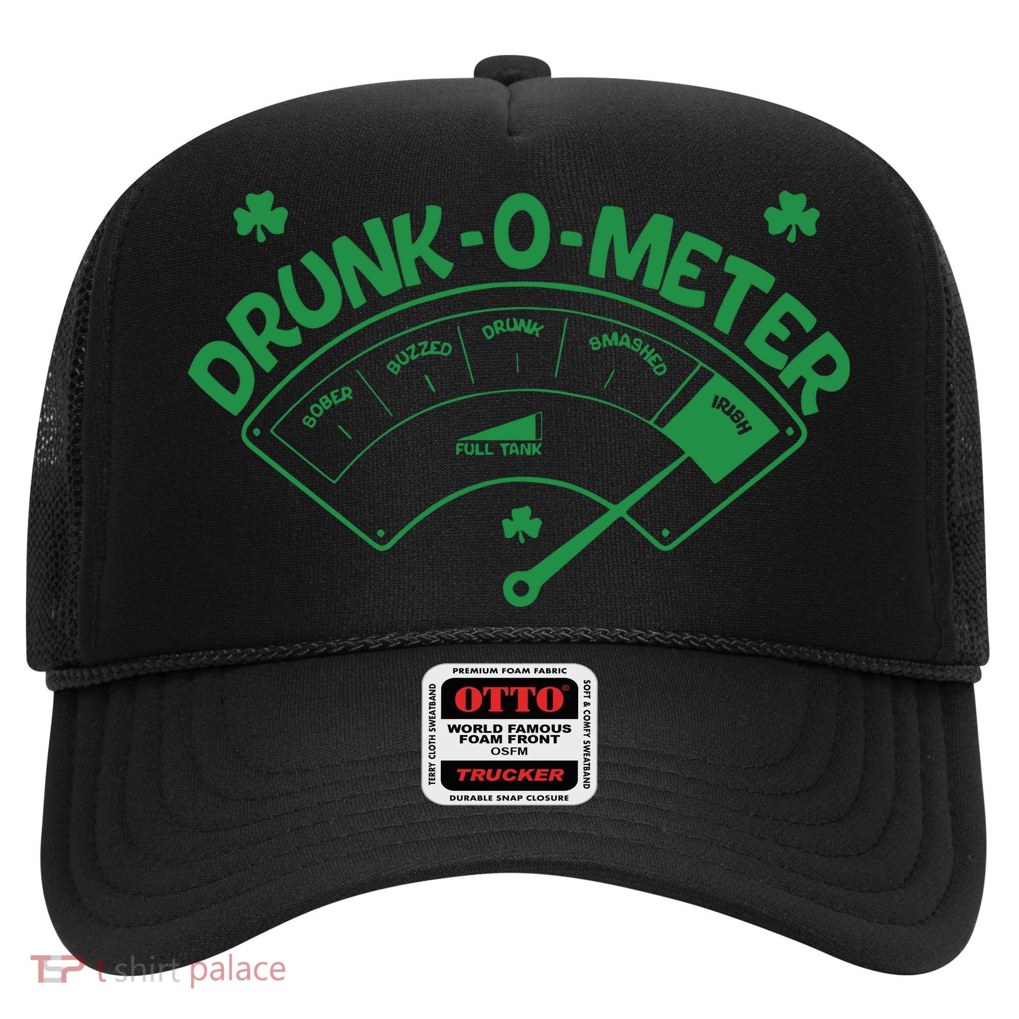 Drunk O Meter Sober Boozed Drunk Smashed Irish Clover Shamrocks Hat