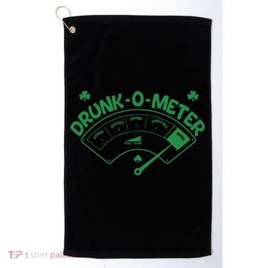 Drunk O Meter Sober Boozed Drunk Smashed Irish Clover Shamrocks Golf Towel