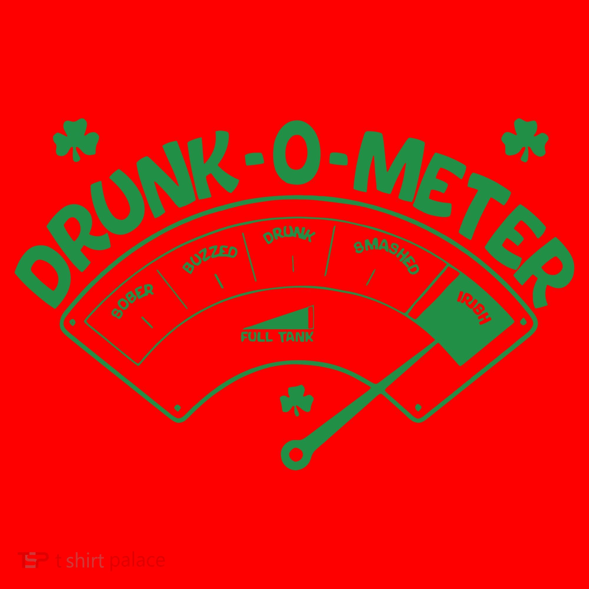 Drunk O Meter Sober Boozed Drunk Smashed Irish Clover Shamrocks Santa Hat