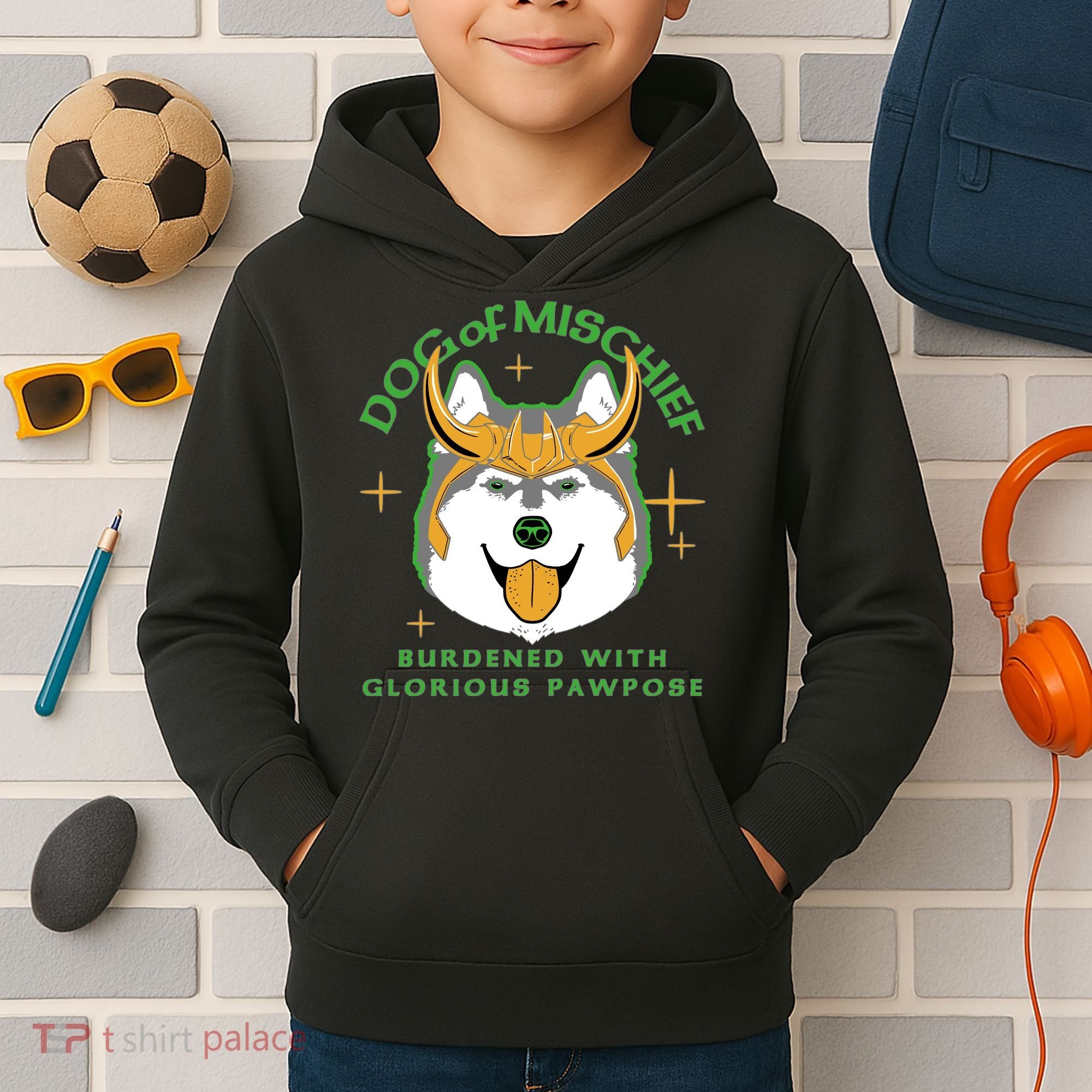 Dog Of Mischief Kids Hoodie
