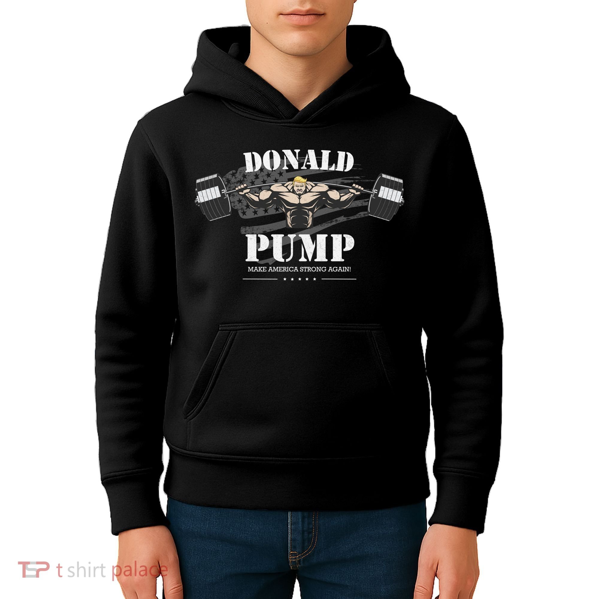  Donald Pump Make America Strong Again Kids Hoodie