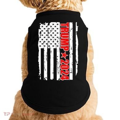 Donald Trump 2024 Distressed US Flag Doggie Tank