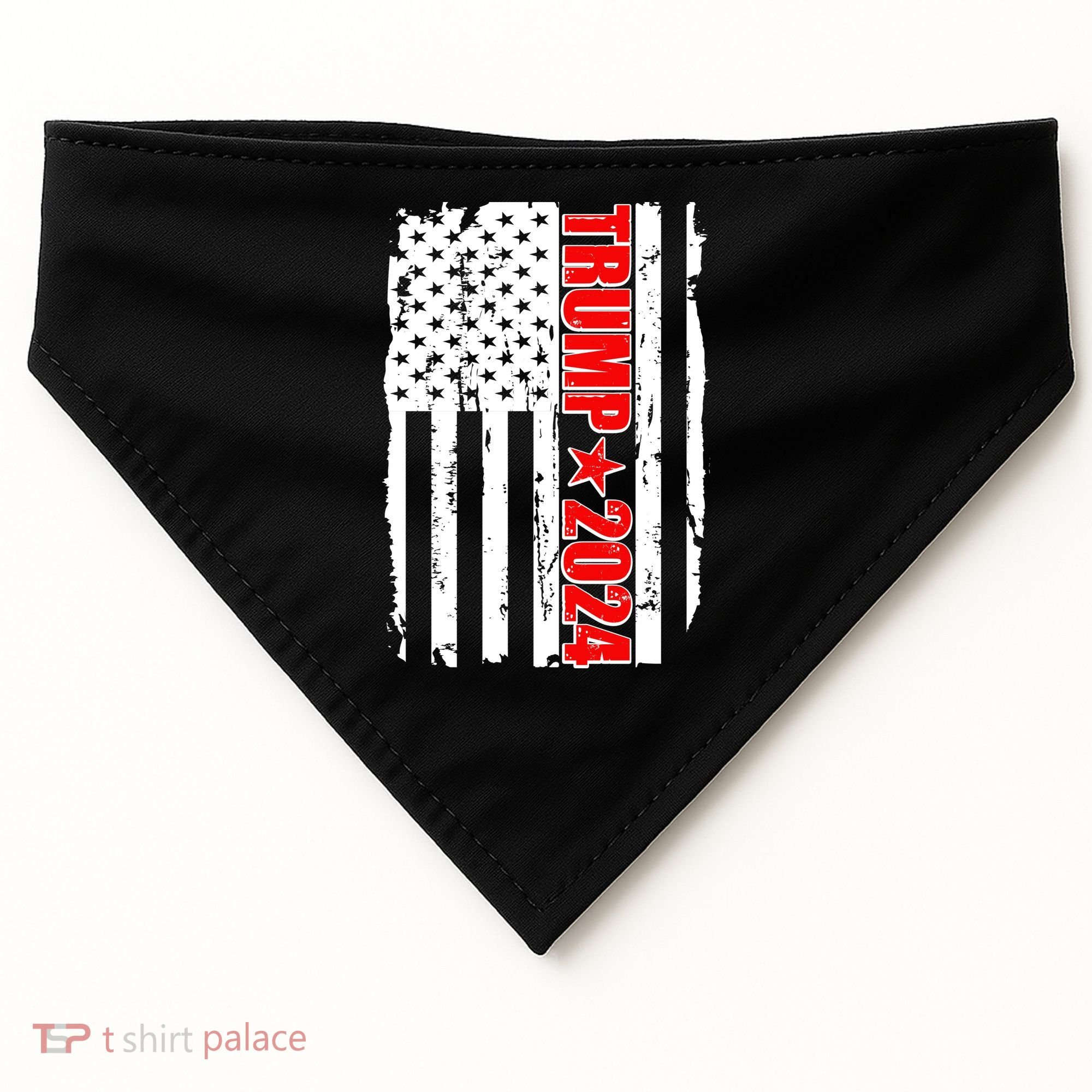 Donald Trump 2024 Distressed US Flag USA-Made Doggie Bandana