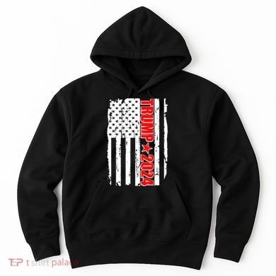 Donald Trump 2024 Distressed US Flag Hoodie