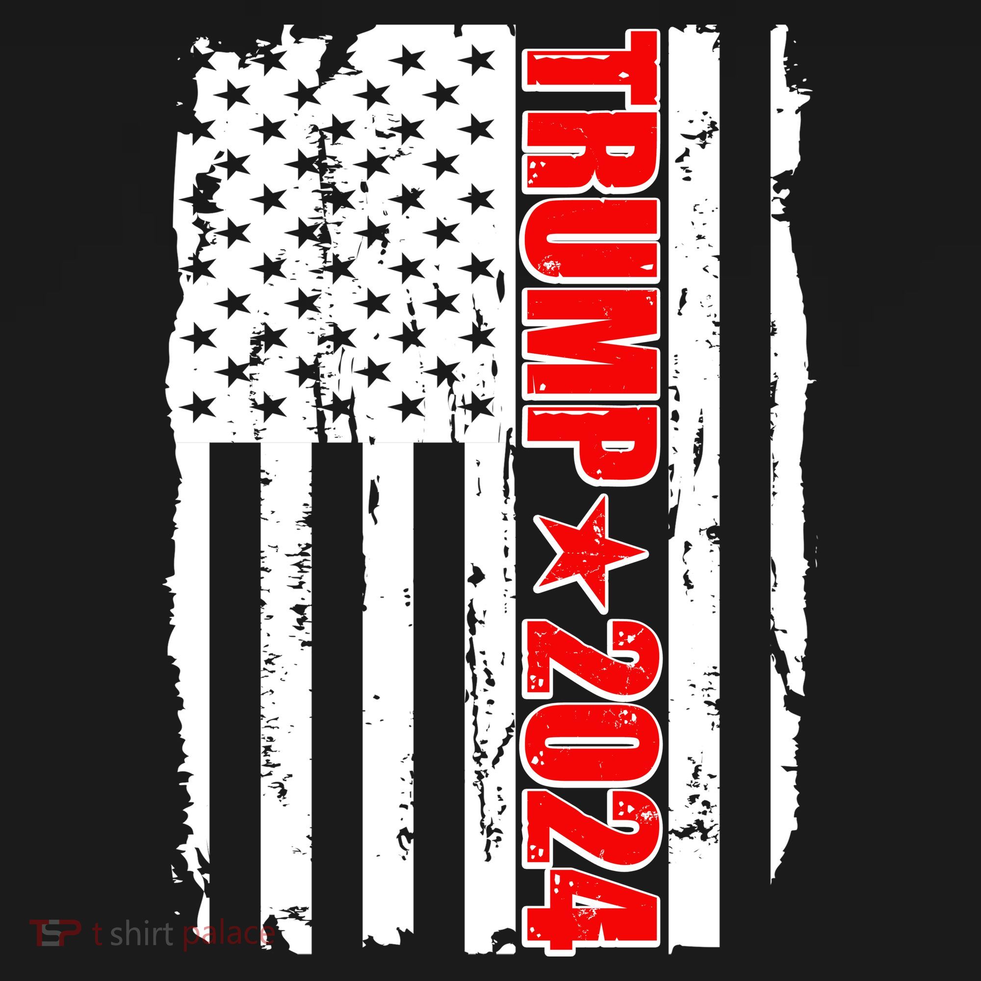 Donald Trump 2024 Distressed US Flag Long Sleeve Shirt