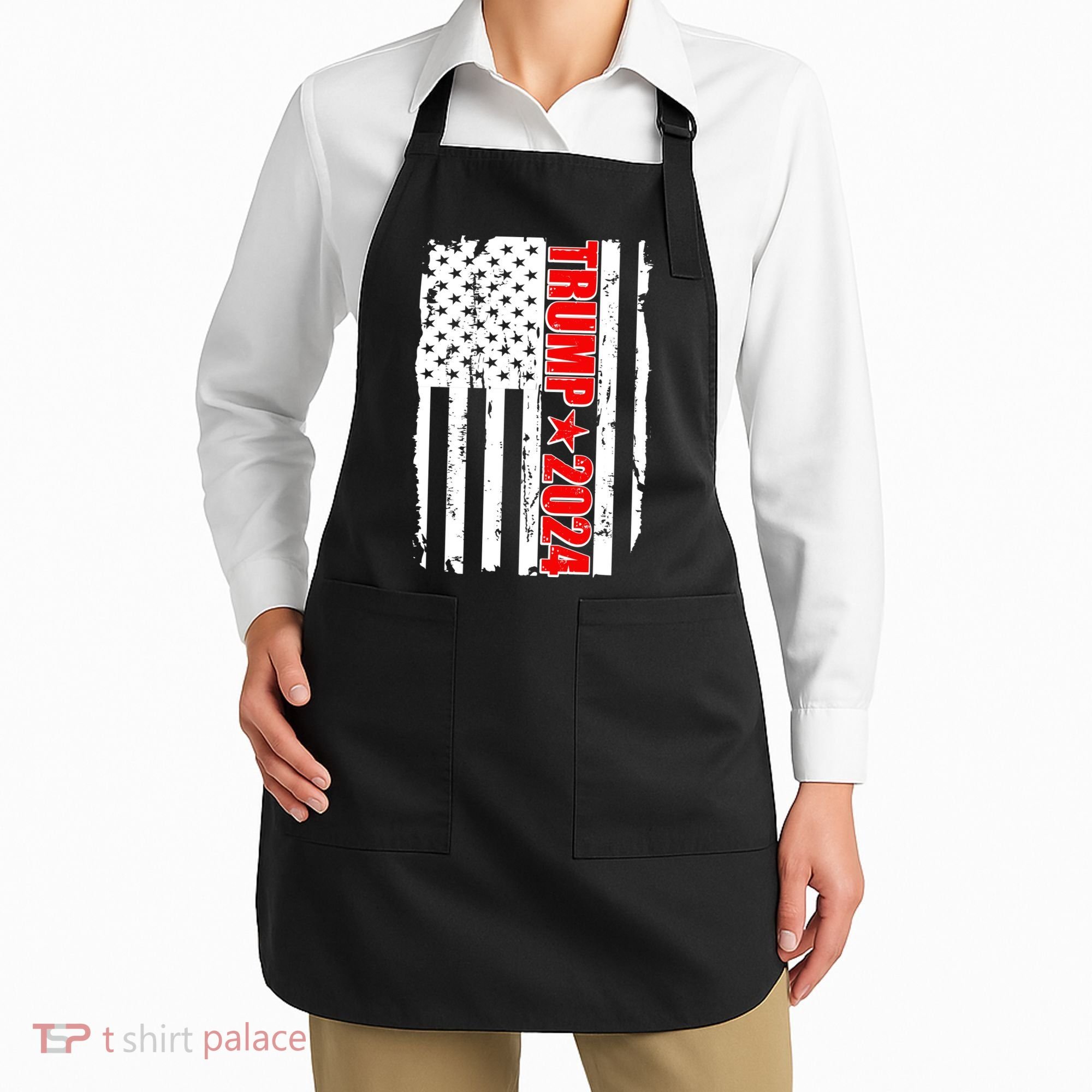 Donald Trump 2024 Distressed US Flag Apron