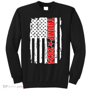 Donald Trump 2024 Distressed US Flag Sweatshirt