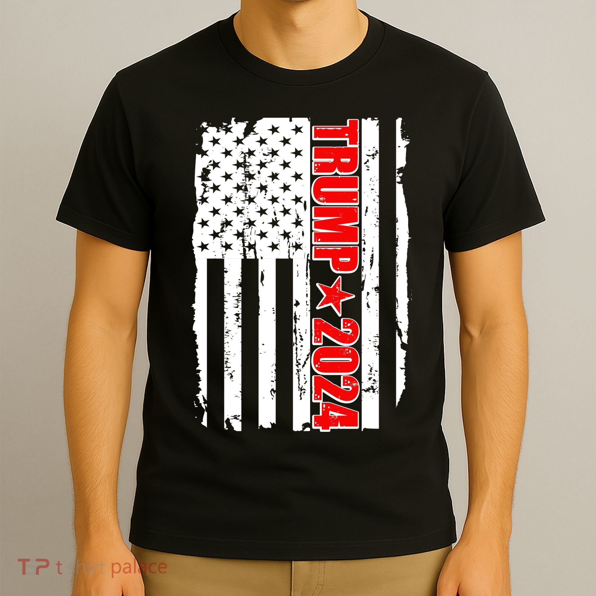 Donald Trump 2024 Distressed US Flag T-Shirt
