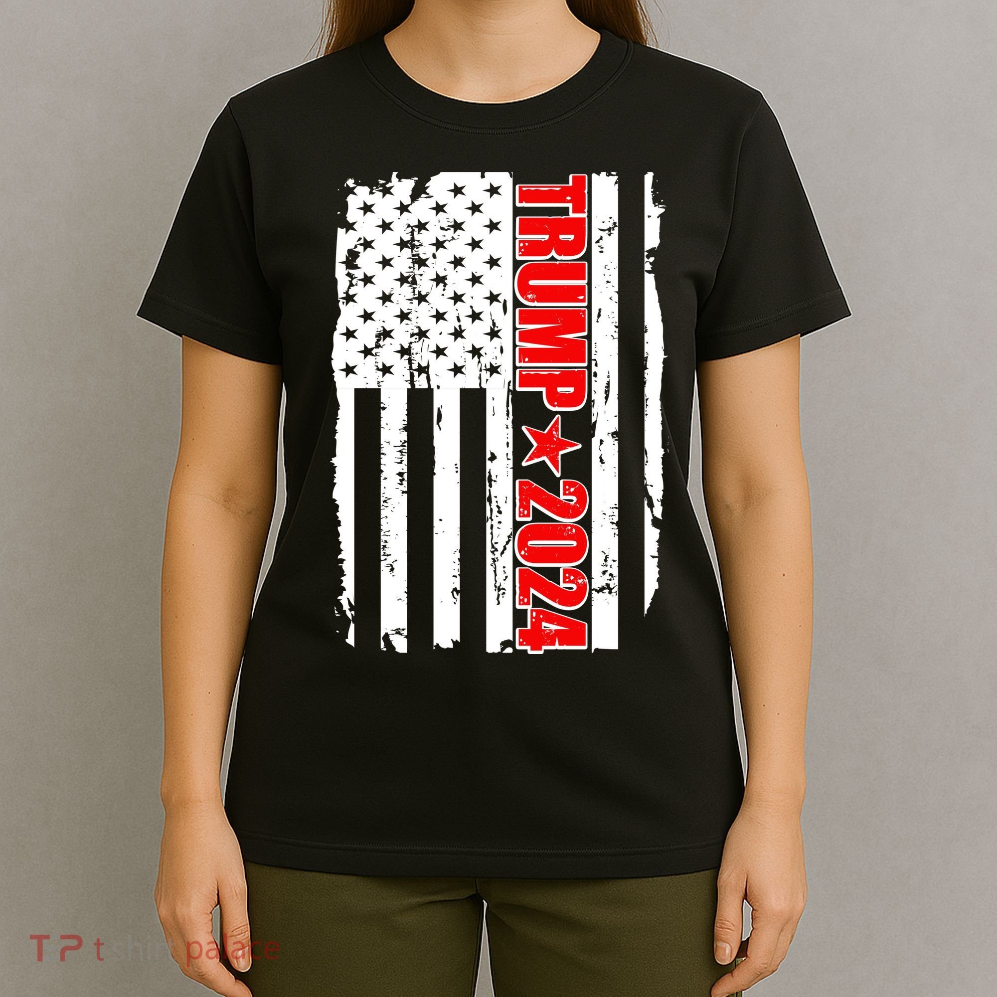 Donald Trump 2024 Distressed US Flag T-Shirt