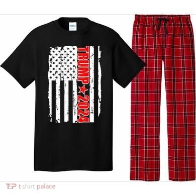 Donald Trump 2024 Distressed US Flag Pajama Set