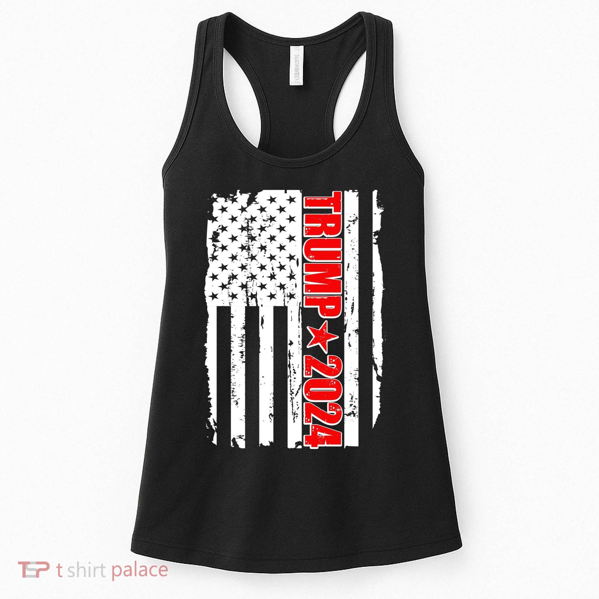 Donald Trump 2024 Distressed US Flag Women's Tank Top