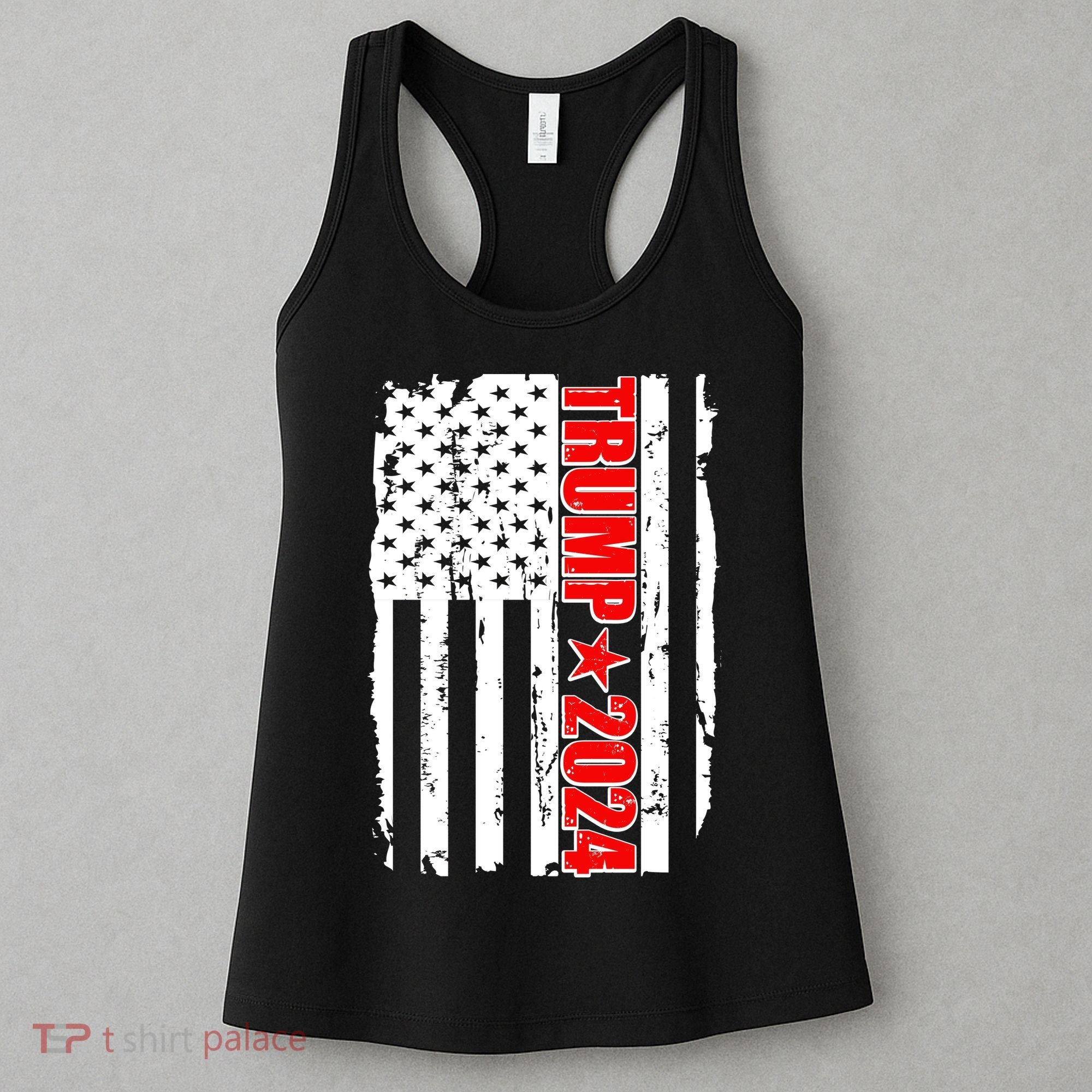 Donald Trump 2024 Distressed US Flag Women's Tank Top