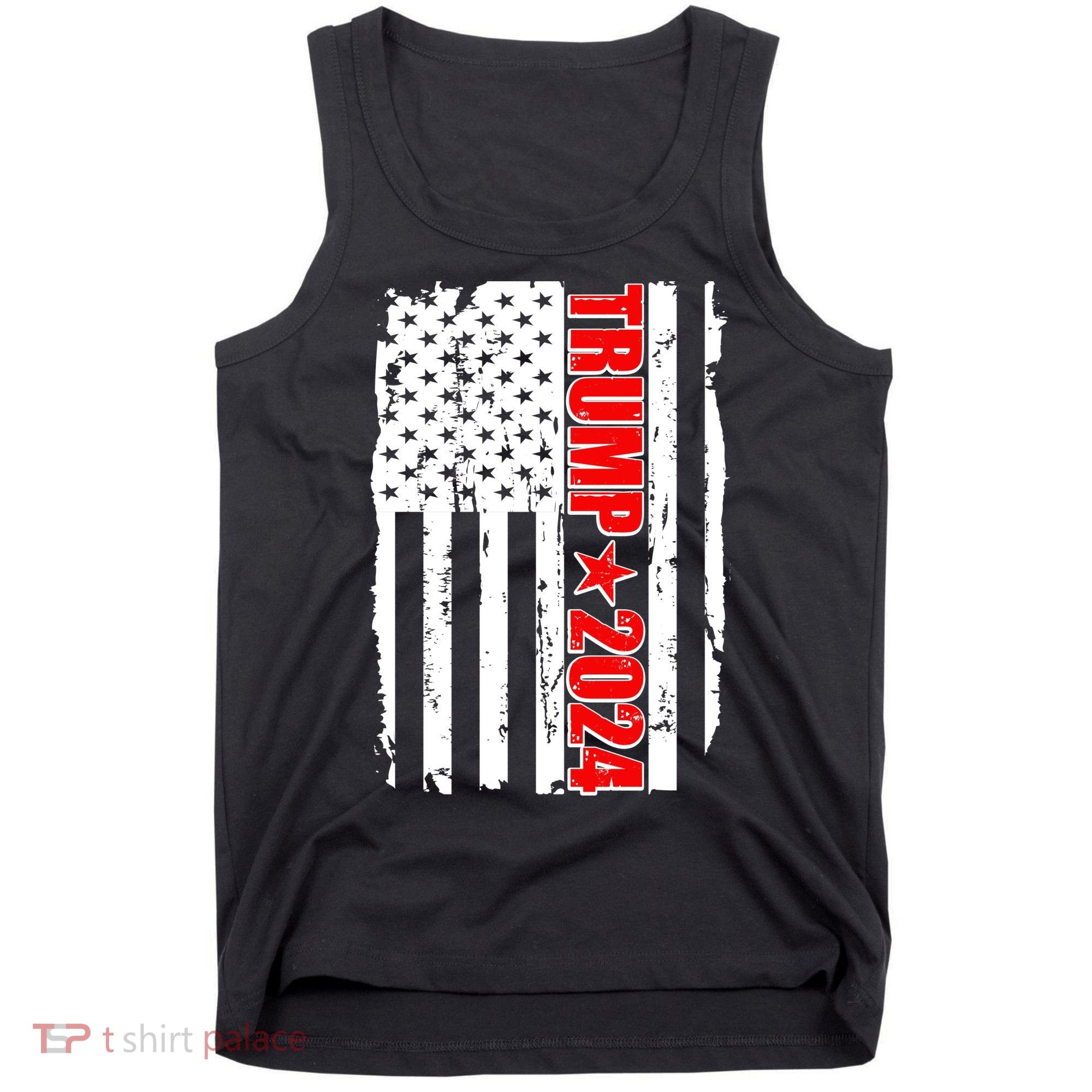 Donald Trump 2024 Distressed US Flag Tank Top