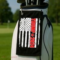 Donald Trump 2024 Distressed US Flag Golf Towel thumb 2
