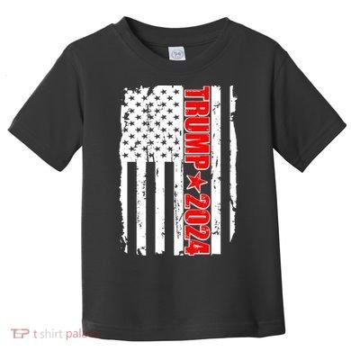 Donald Trump 2024 Distressed US Flag Toddler T-Shirt