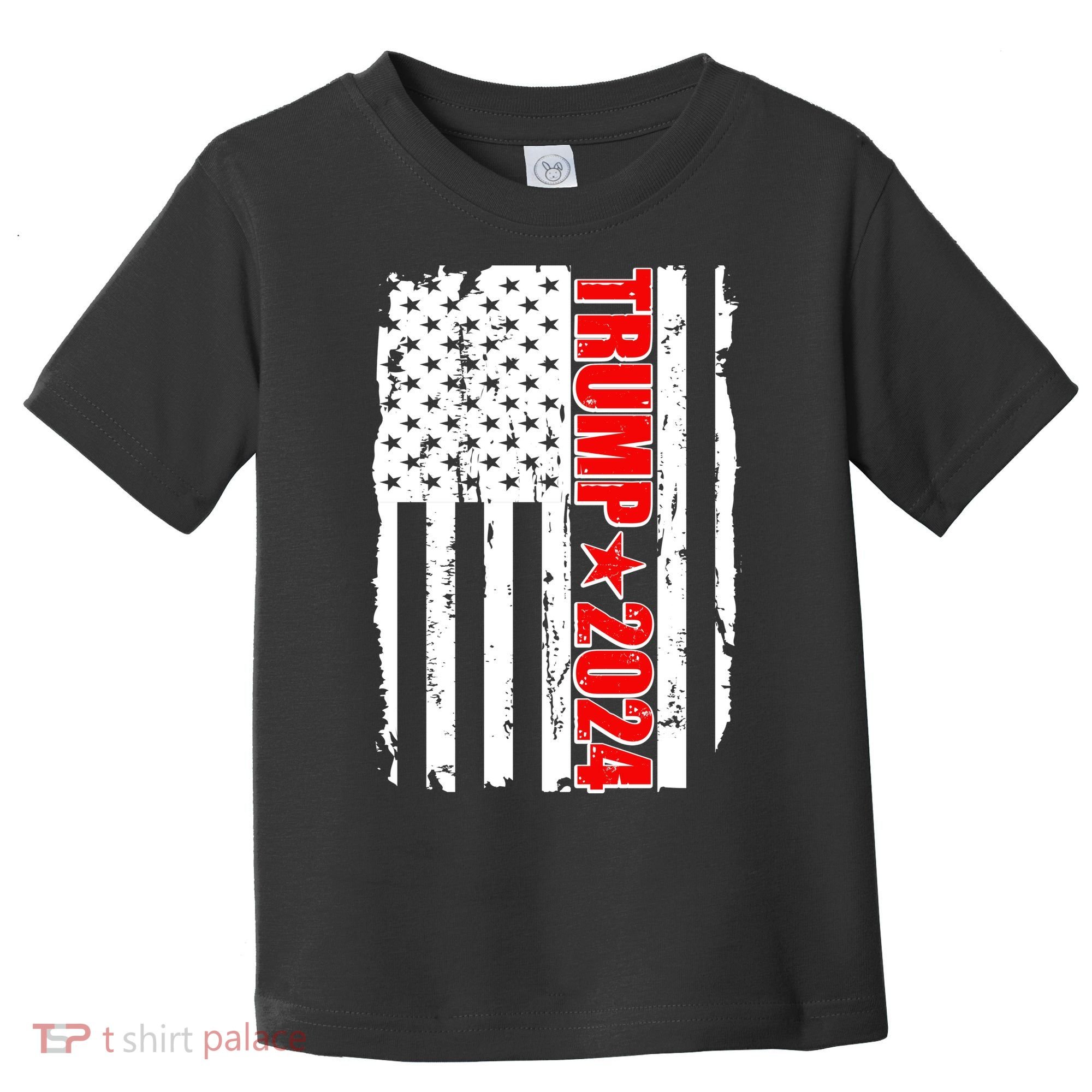 Donald Trump 2024 Distressed US Flag Toddler T-Shirt
