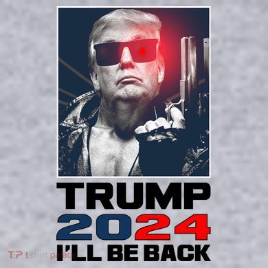 Donald Trump 2024 I'll Be Back Women's Racerback Cropped Tank